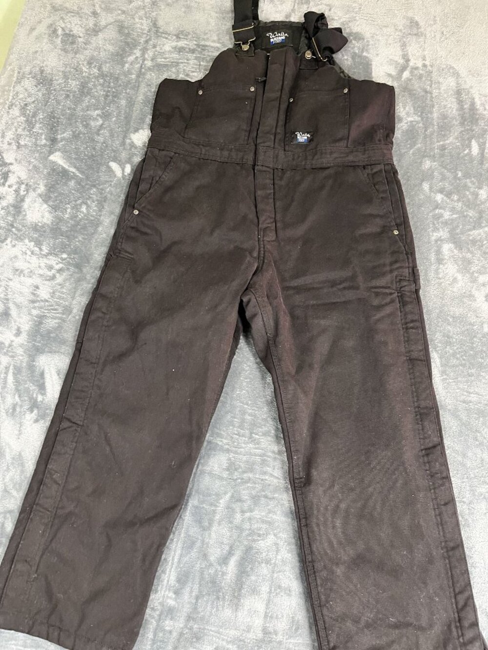 Walls Men Large Short Black Blizzard Pruf Bib Overalls